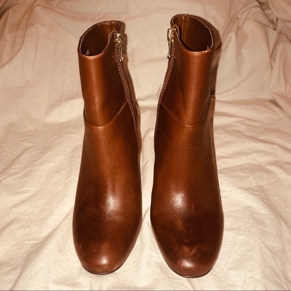 Ann Taylor Talulah Cognac Leather Booties EUC - Picture 5 of 8